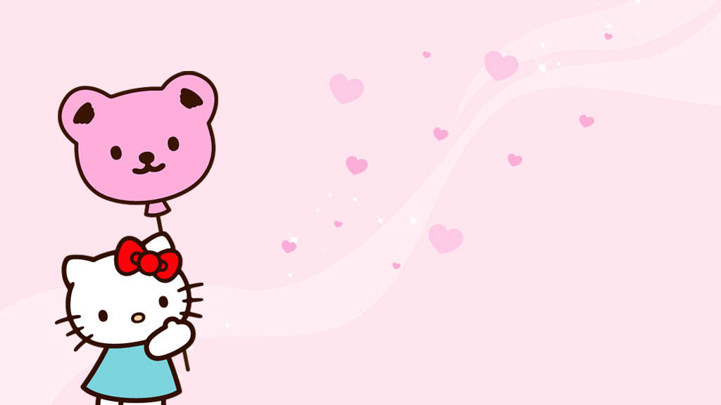 Hello Kitty estetică cu balon urs Fundal