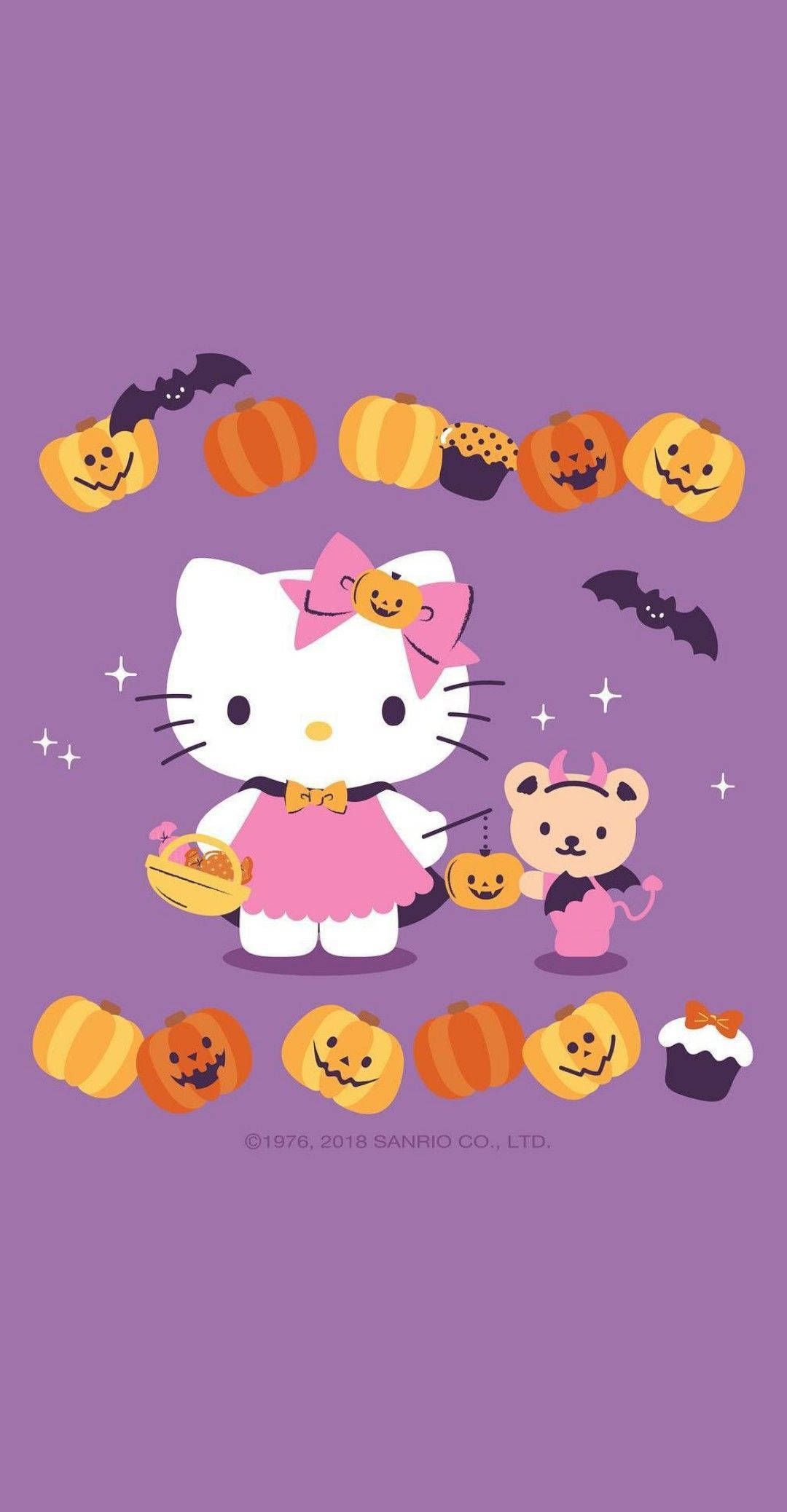 Hello Kitty Halloween Grafic Mov Fundal
