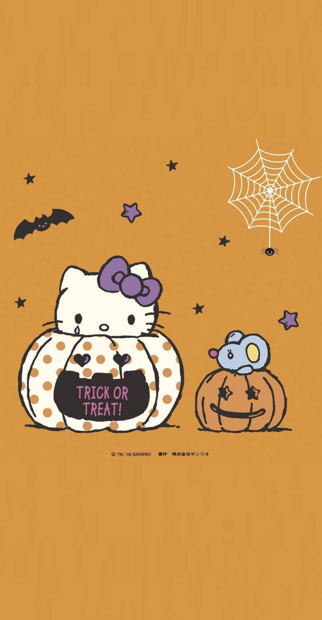 Hello Kitty Halloween Artă Drăguță Fundal