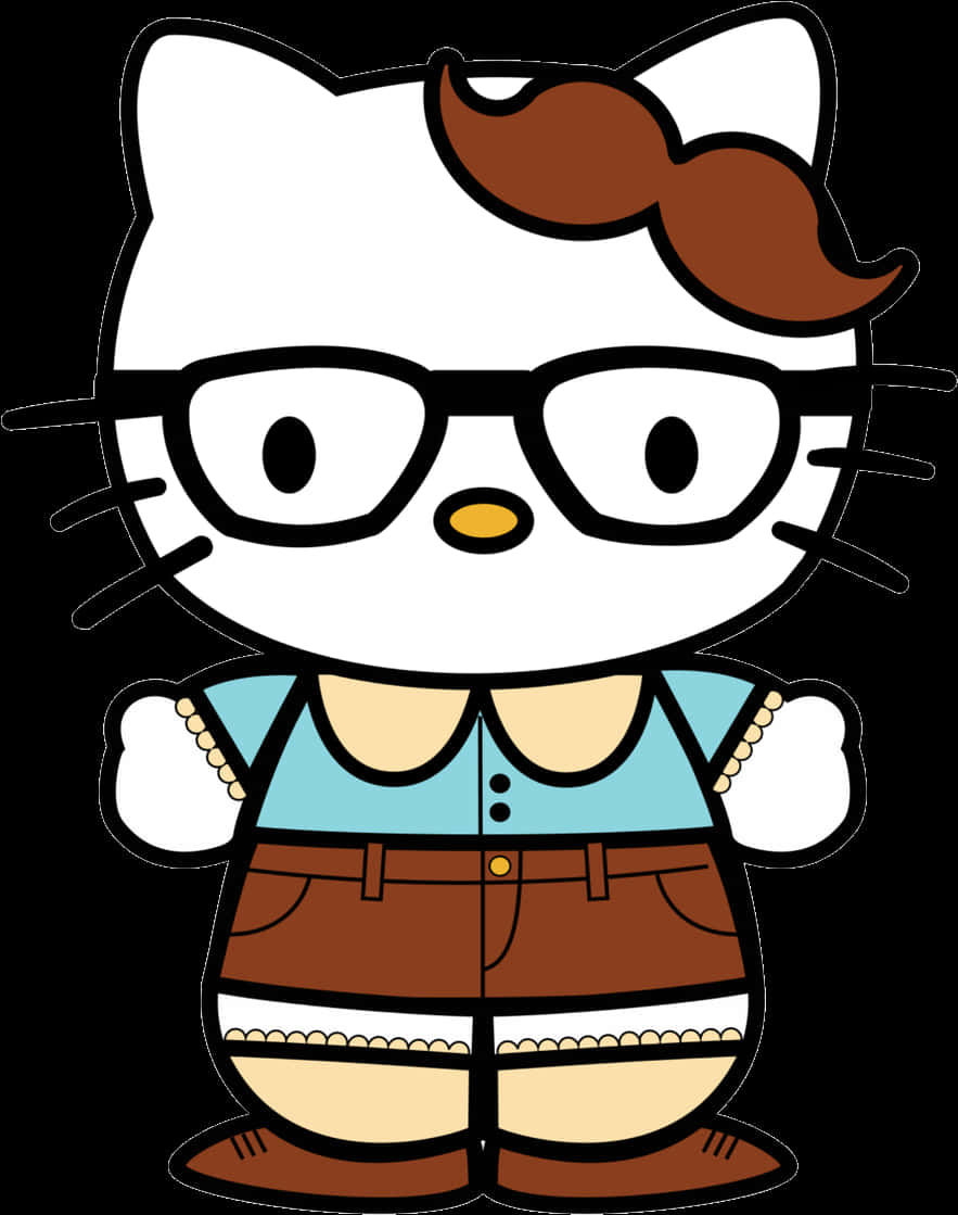 Hello Kitty în Lederhosen Desen Animat Fundal