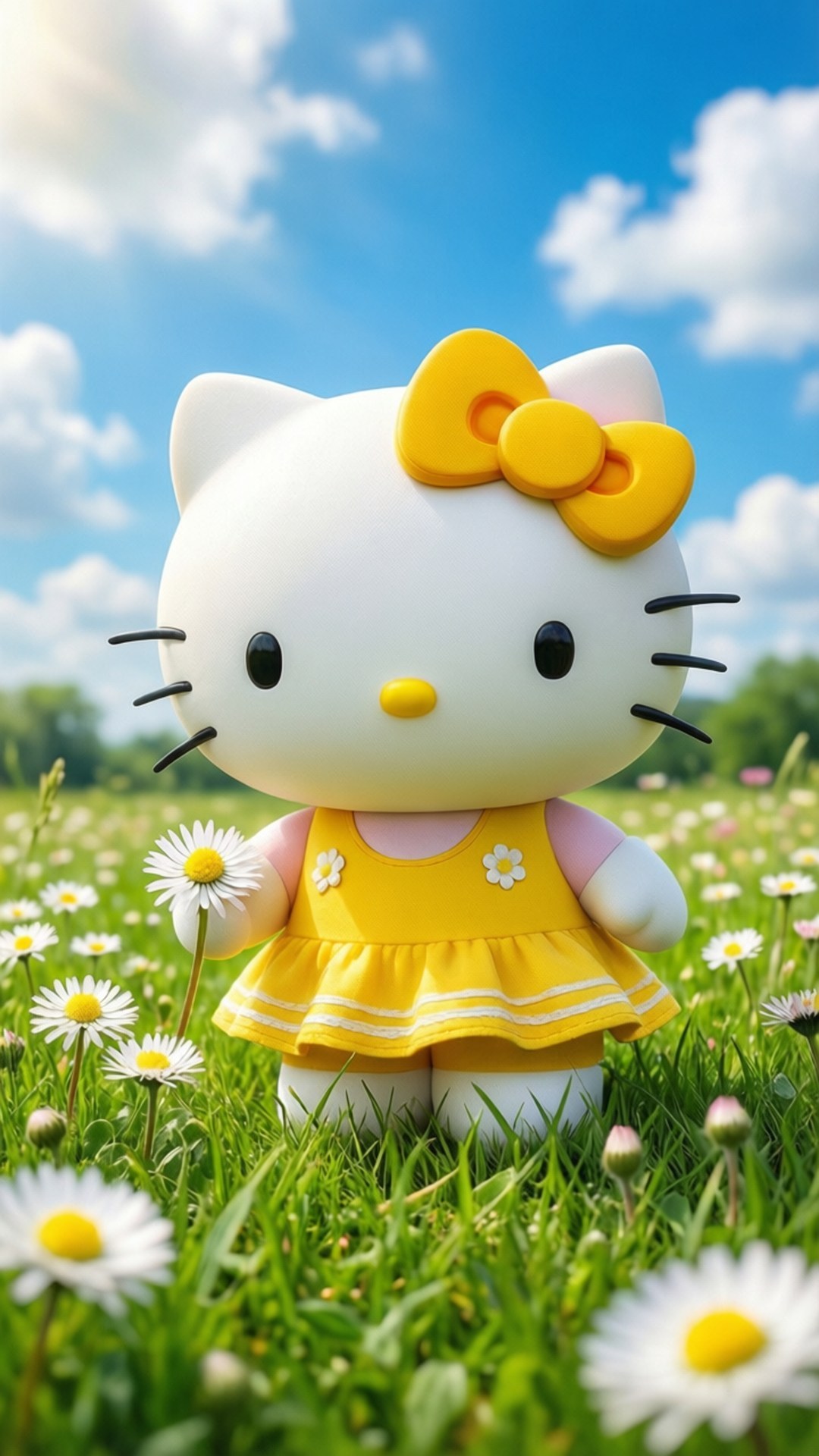 Hello Kitty într-o zi însorită Fundal