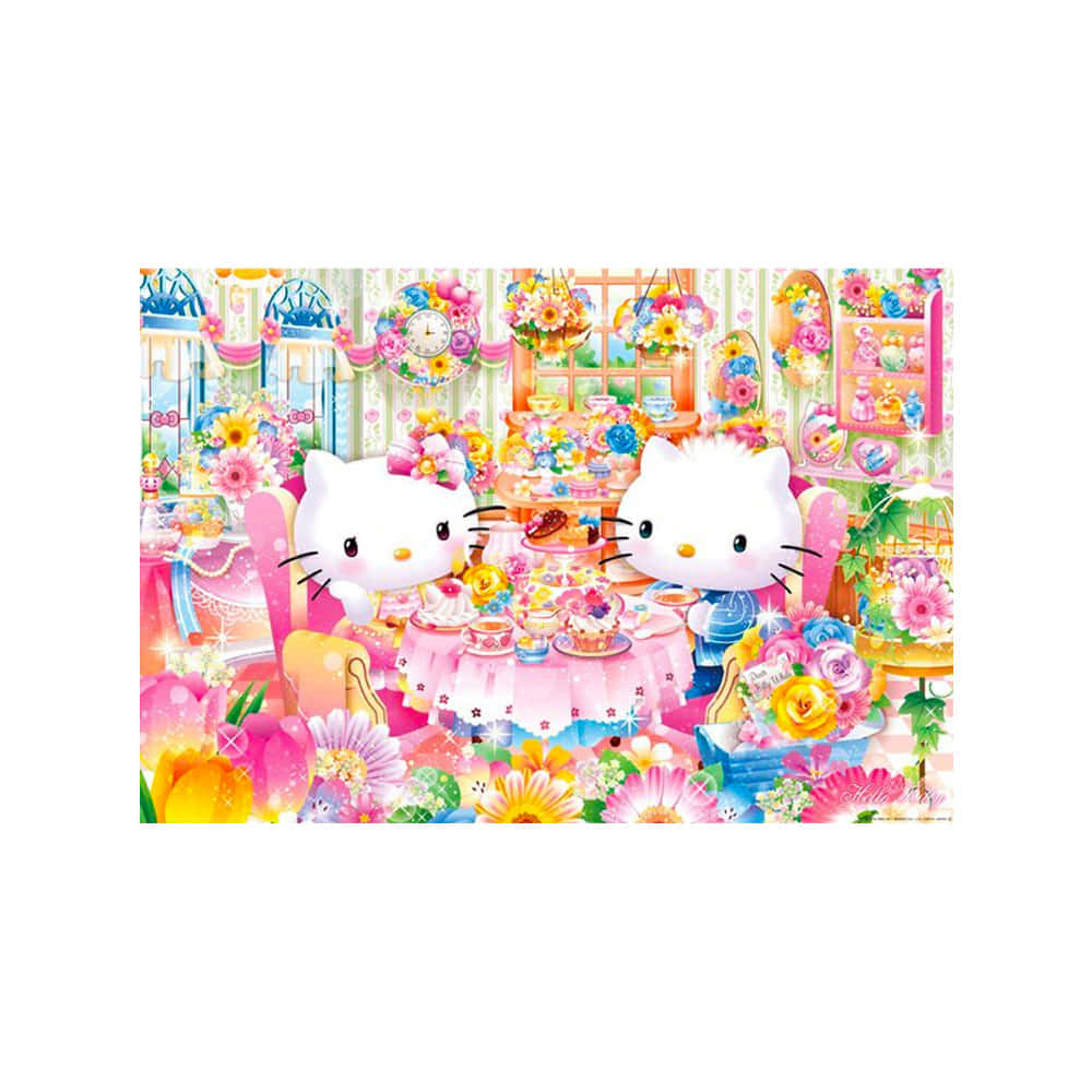 Hello Kitty La o Întâlnire Sanrio Pfp Fundal