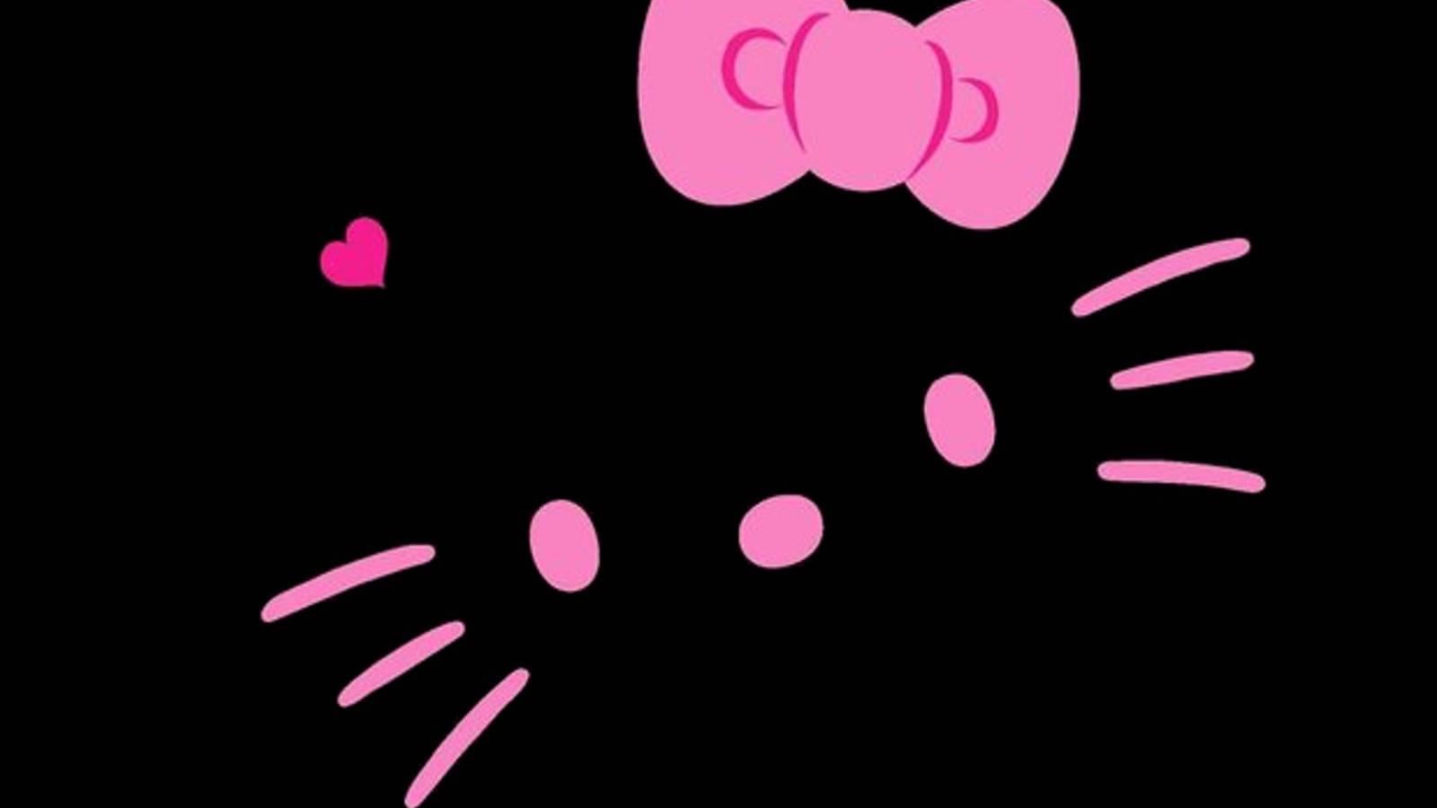 Hello Kitty minimalistă drăguță în negru Fundal