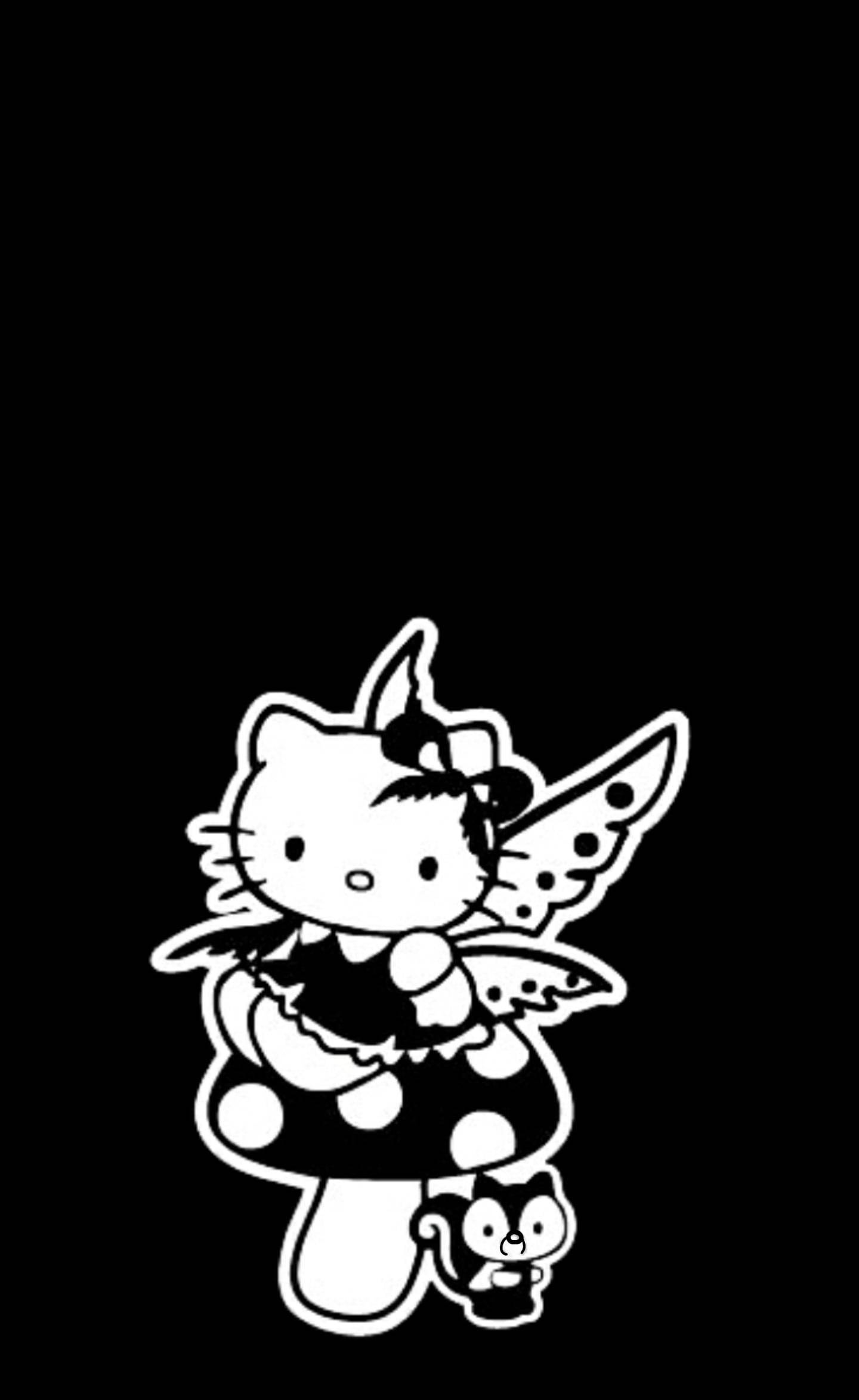 Hello Kitty Neagră în Costum de Zână Fundal
