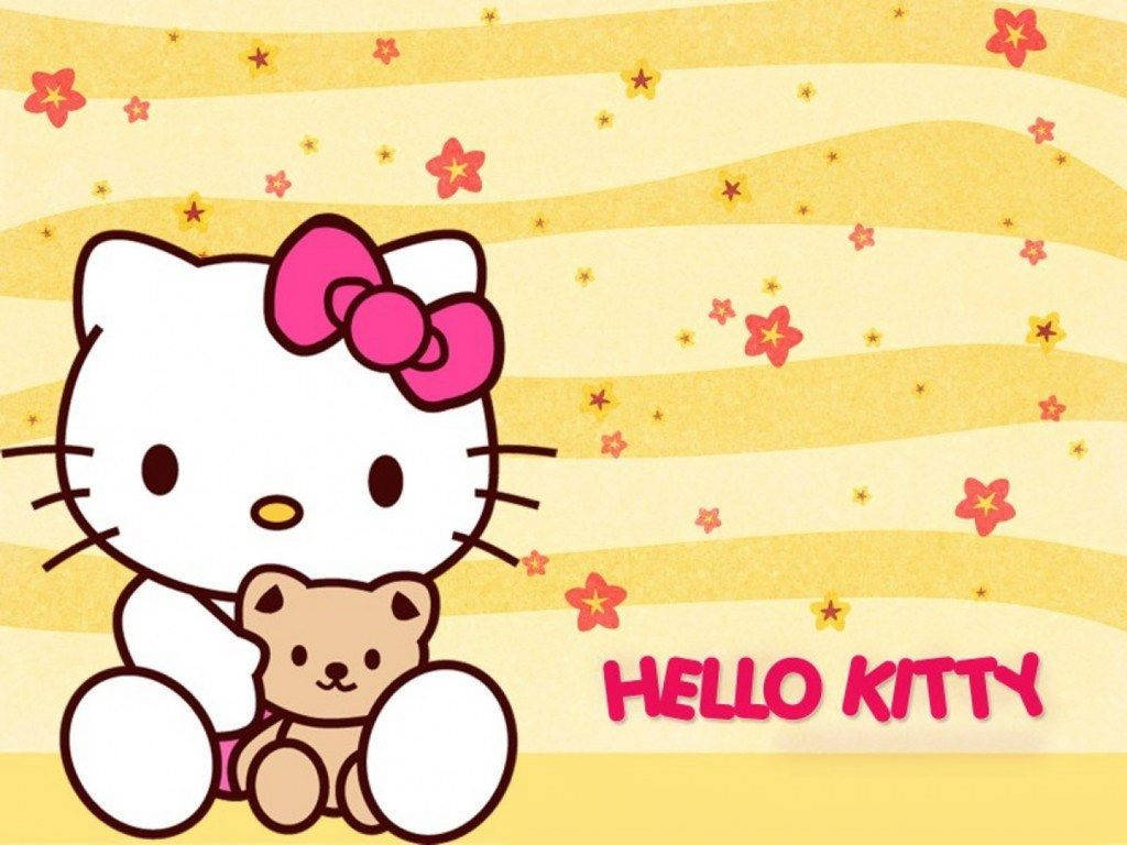 Hello Kitty pe fundal galben drăguț Fundal