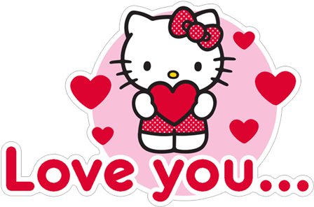 Hello Kitty Te Iubesc Grafică Fundal