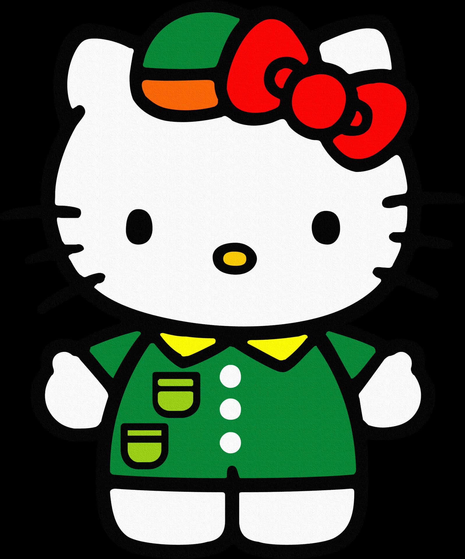 Hello Kitty Ținuta Verde Fundal