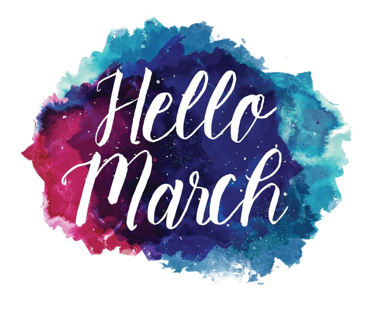 Hello March Acuarelă Ceresc Artă Fundal