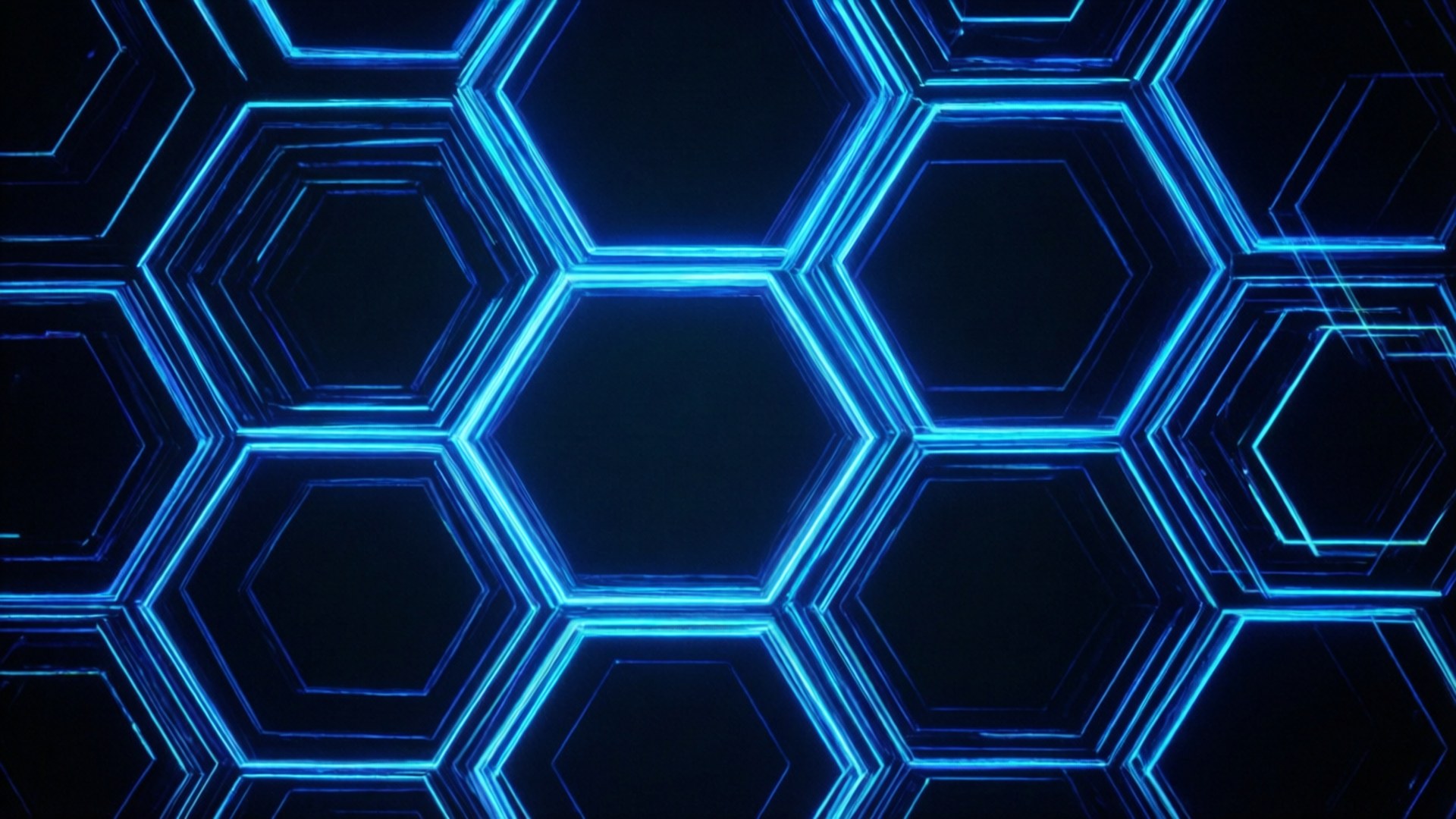 Hexagoane albastre neon Fundal