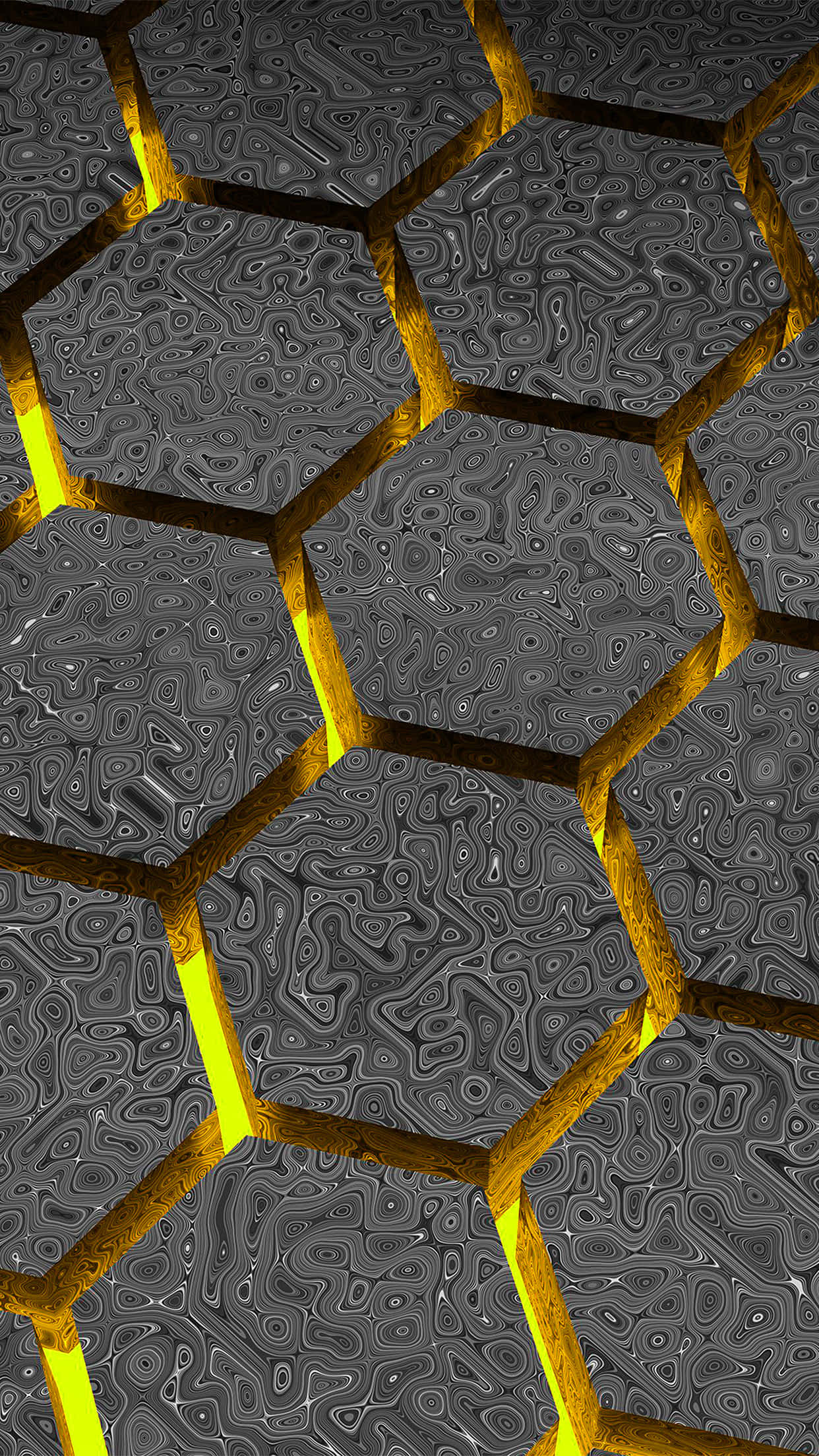 Hexagon 3D gri și galben Fundal