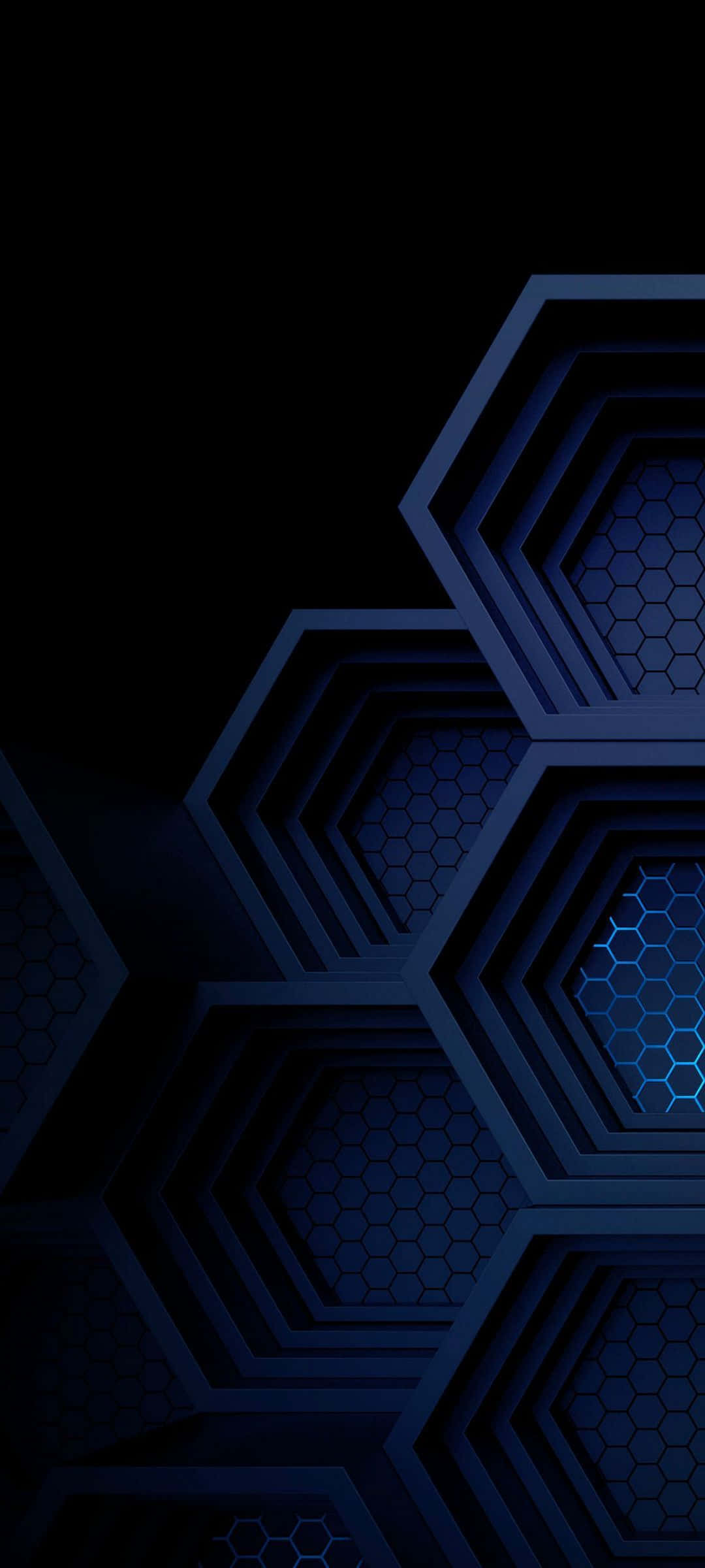 Hexagonuri AMOLED Albastre Fundal
