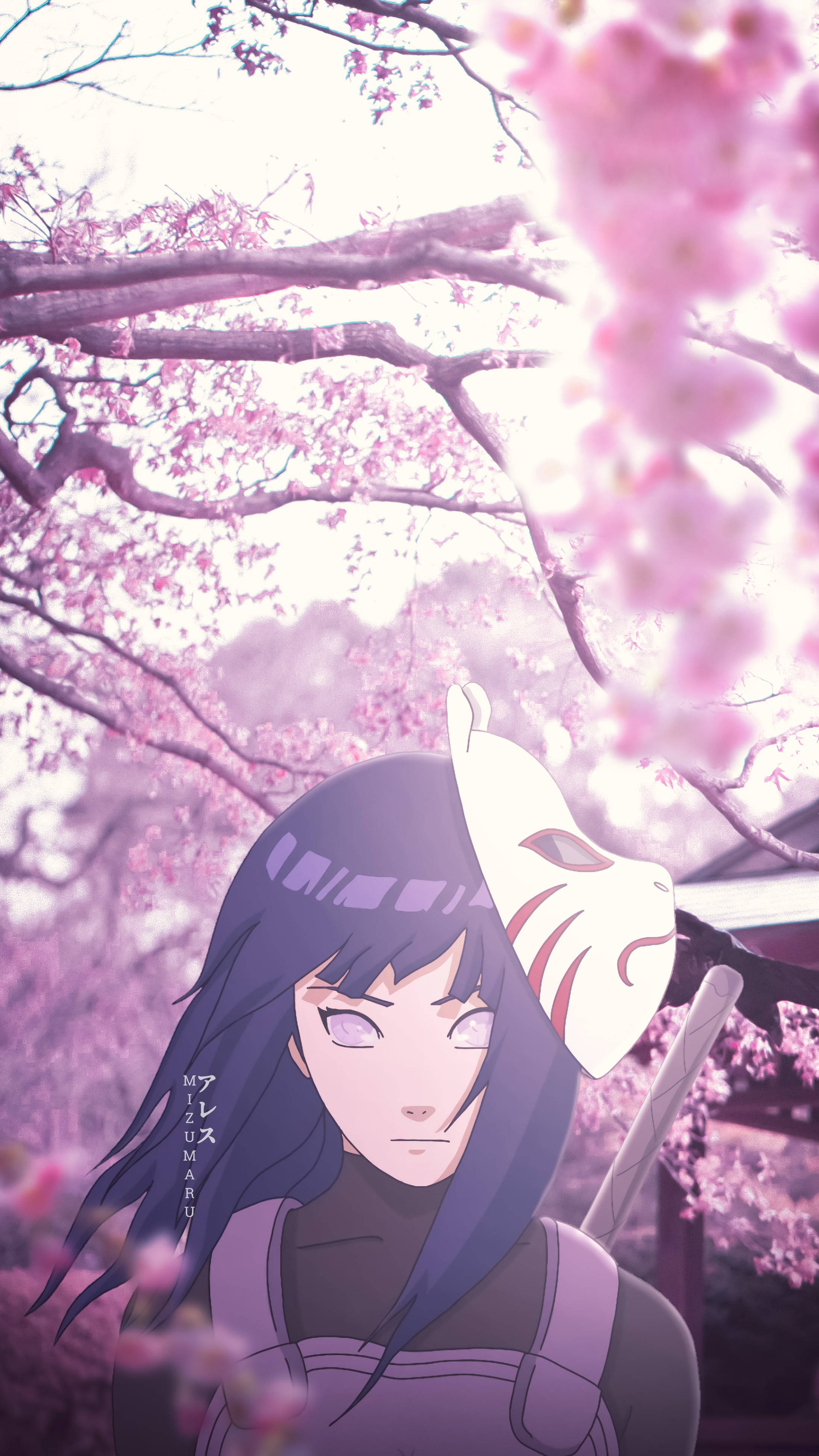 Hinata Hyuga Fată Anime Estetică iPhone Fundal