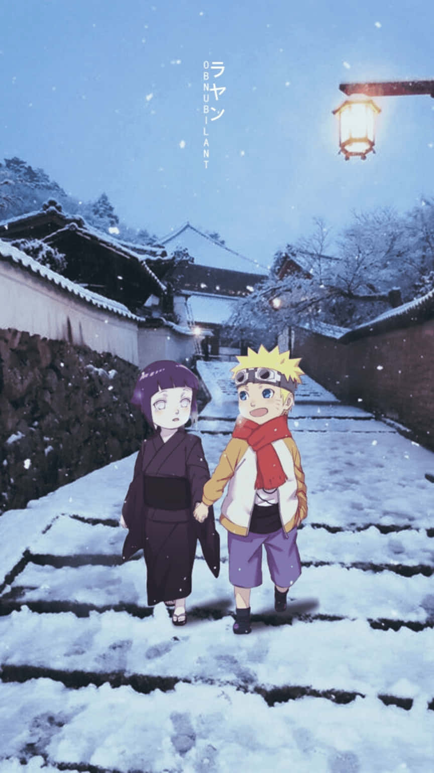 Hinata și Naruto - Fundal estetic pentru telefon Fundal