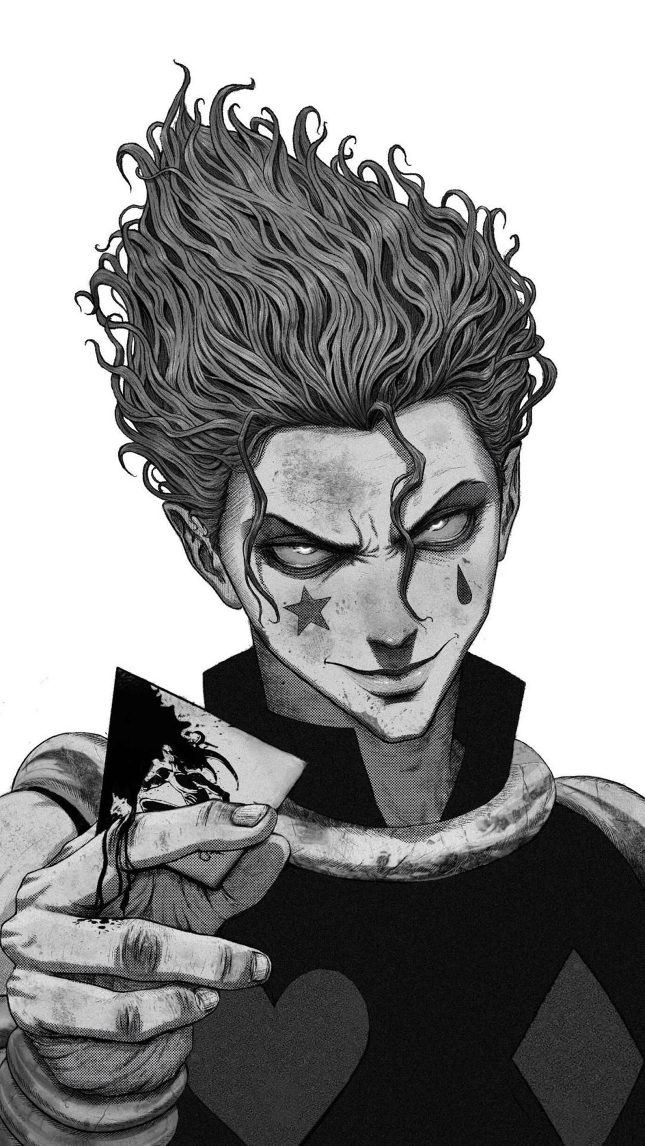 Hisoka în Alb și Negru - Un Portret Uimitor 4K Fundal