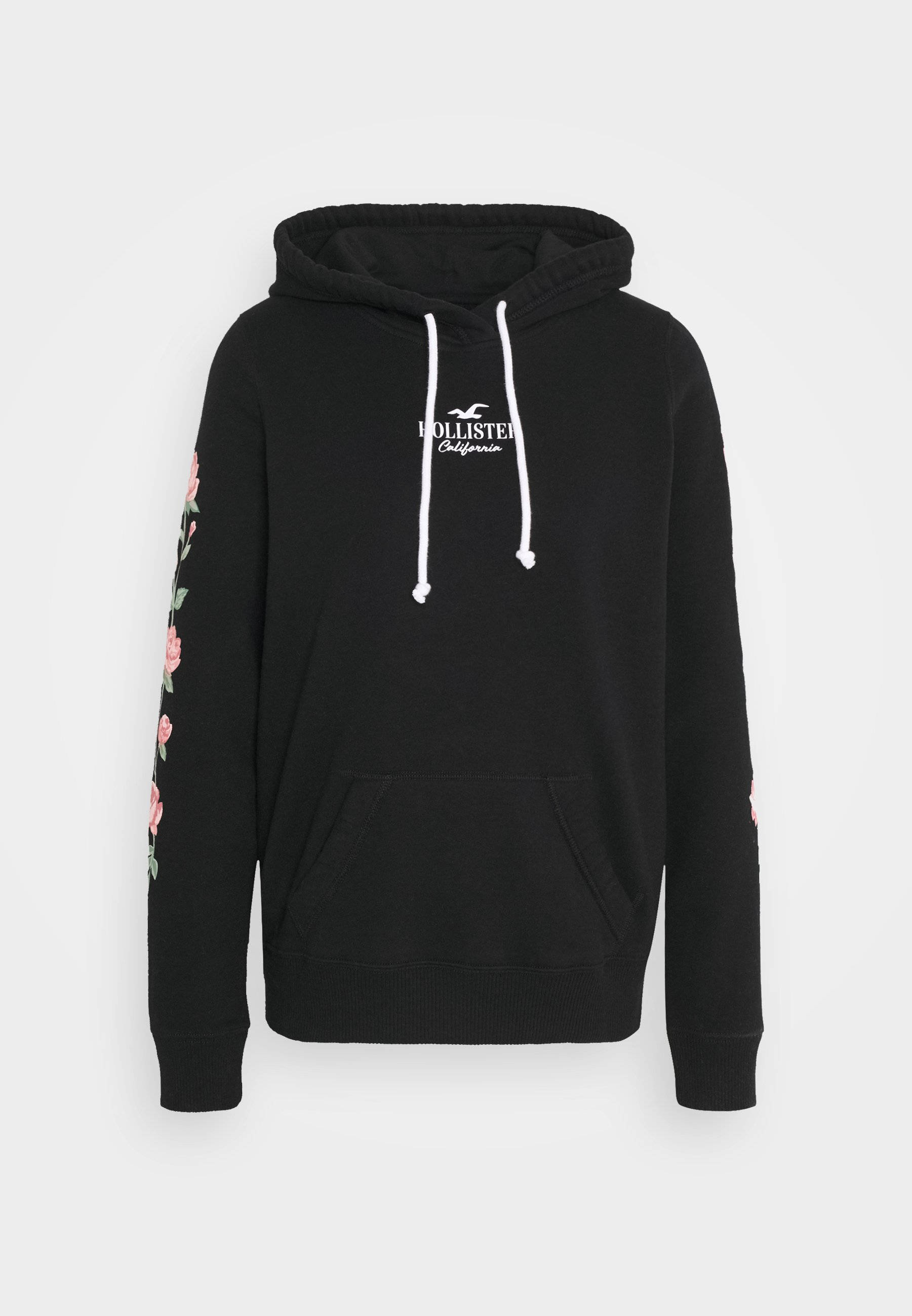 Hoodie Jachetă Neagră Hollister Fundal