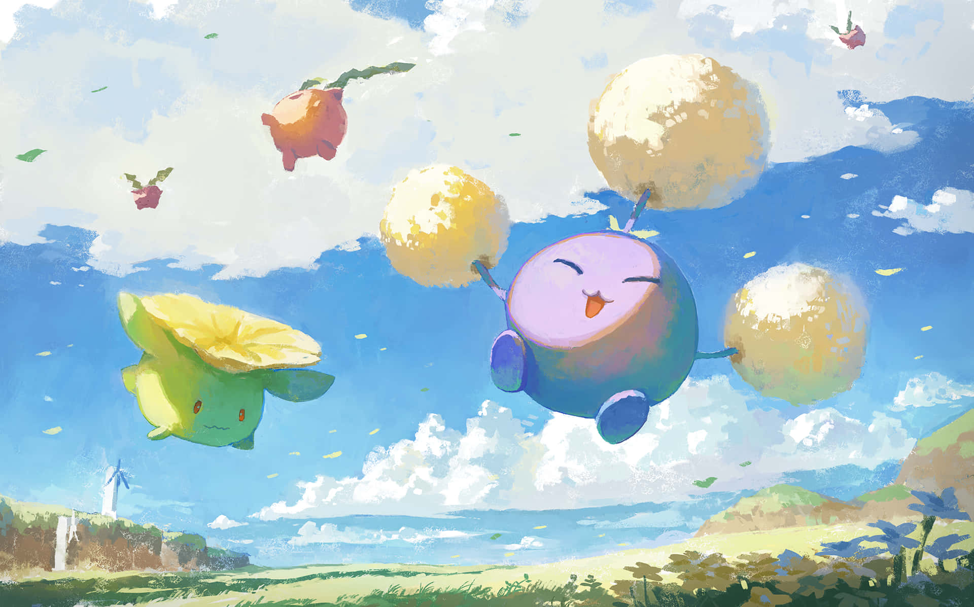 Hoppip, Skiploom și Jumpluff Fundal