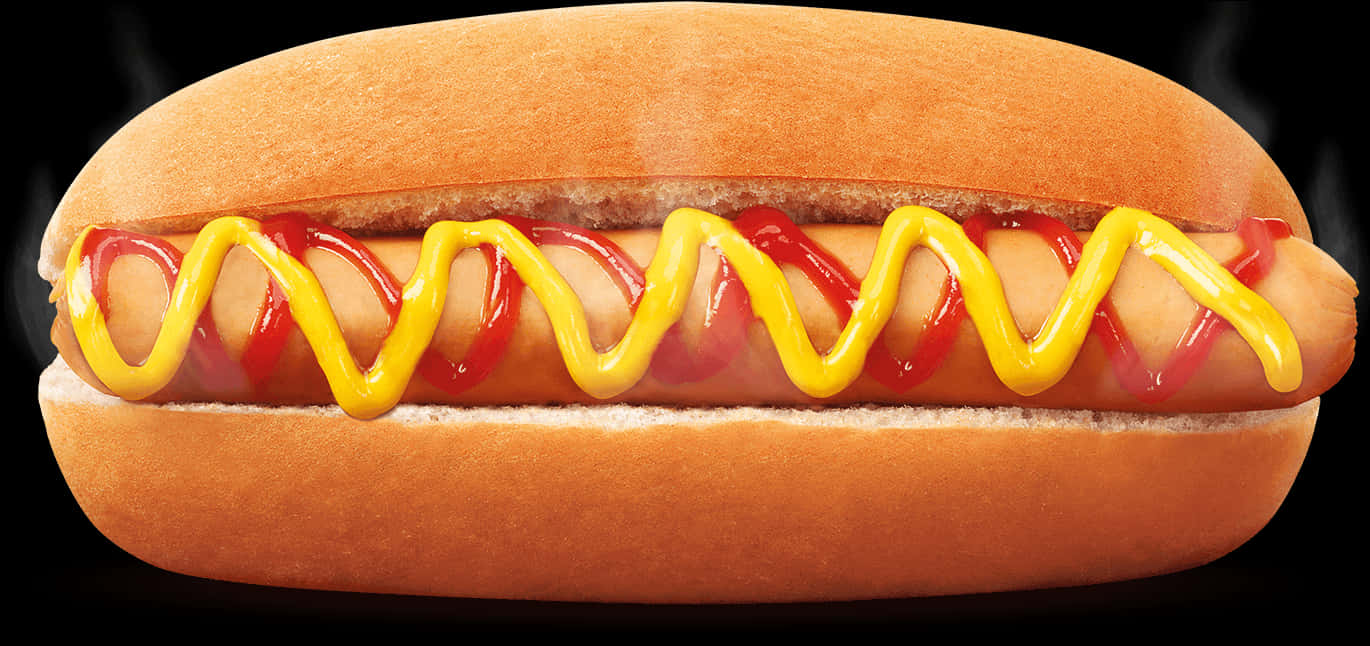Hot Dog Clasic cu Muștar și Ketchup Fundal