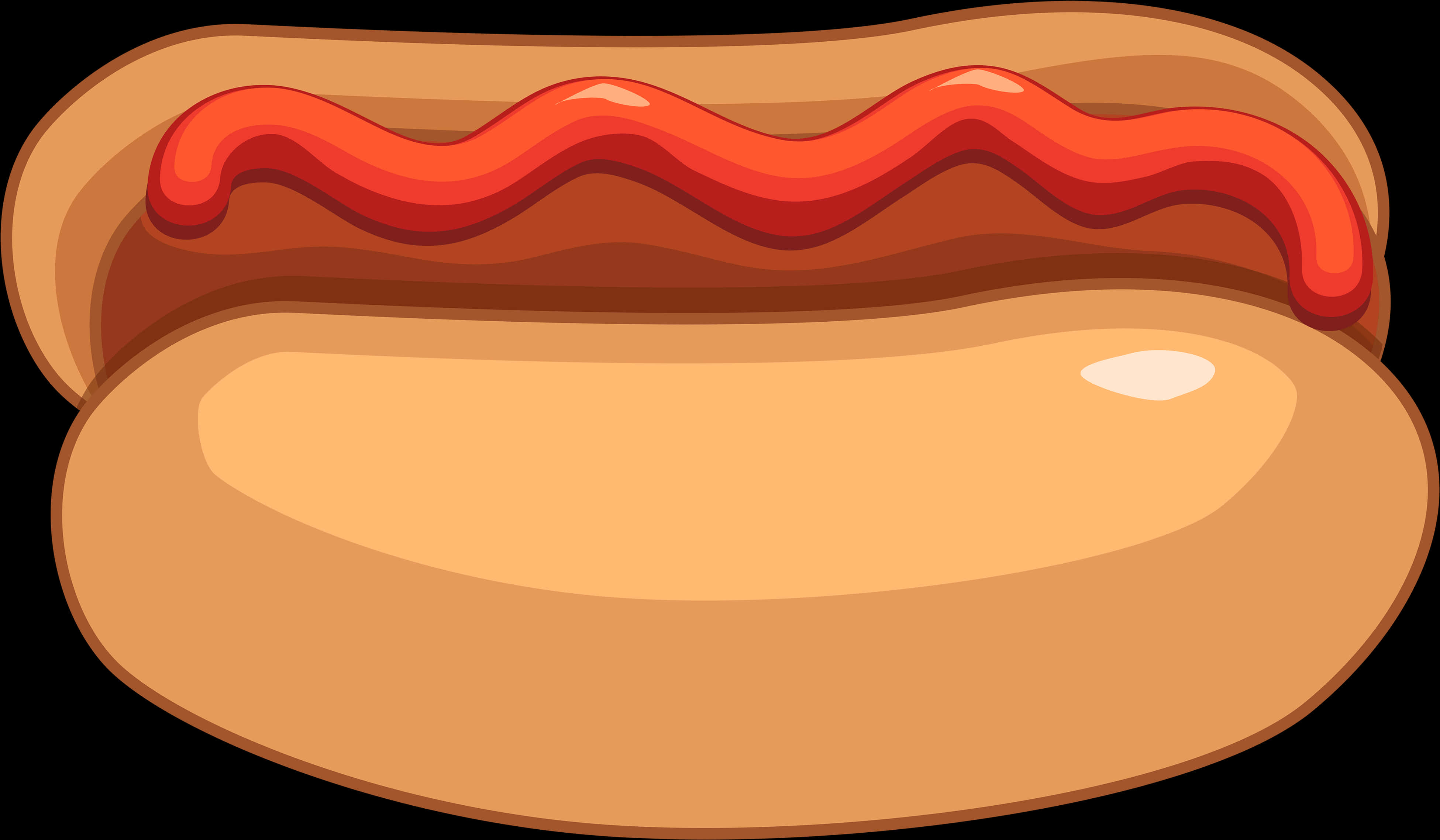 Hot Dog cu Ketchup în Stil Cartoon Fundal