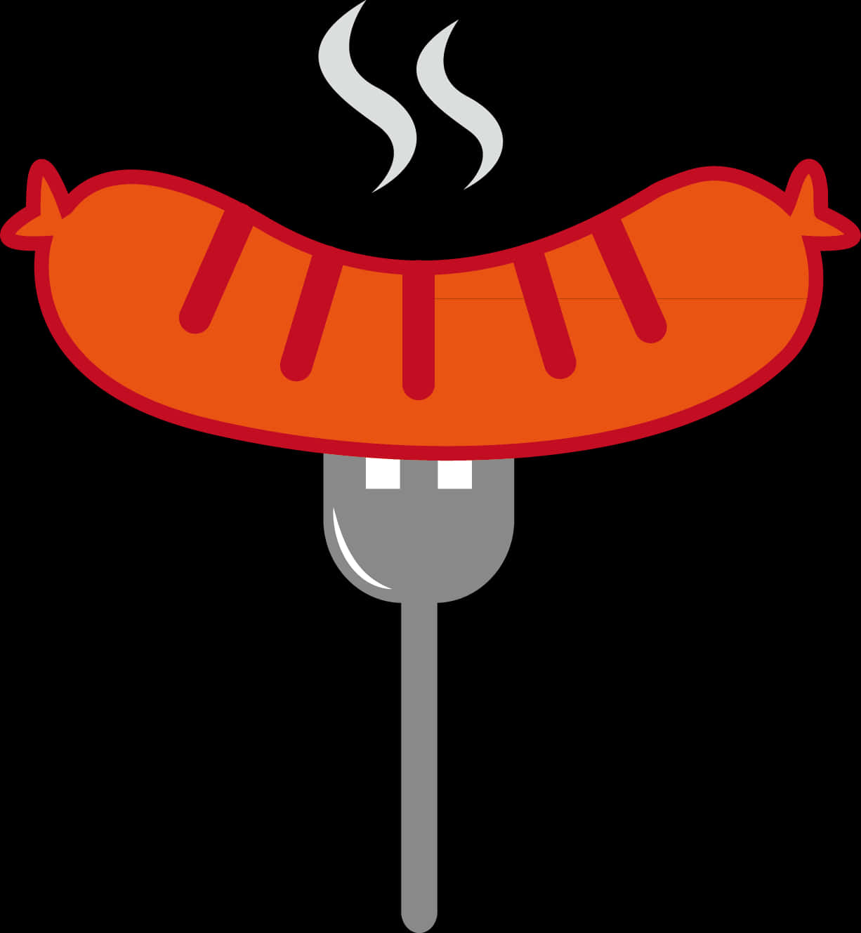 Hot Dog Fierbinte Aburind pe Furculiță Fundal