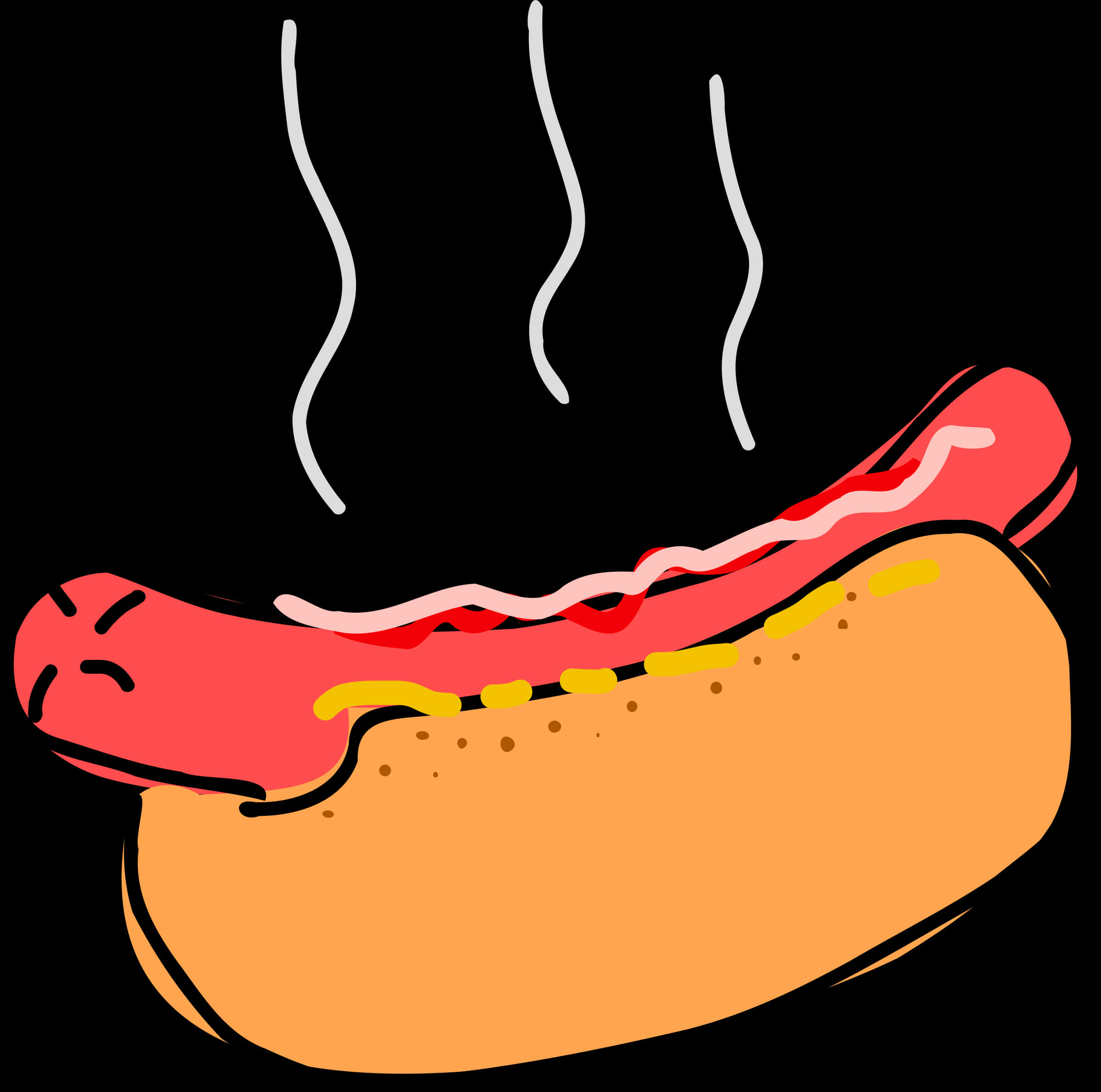 Hot Dog Fumegând Desen Animati Fundal