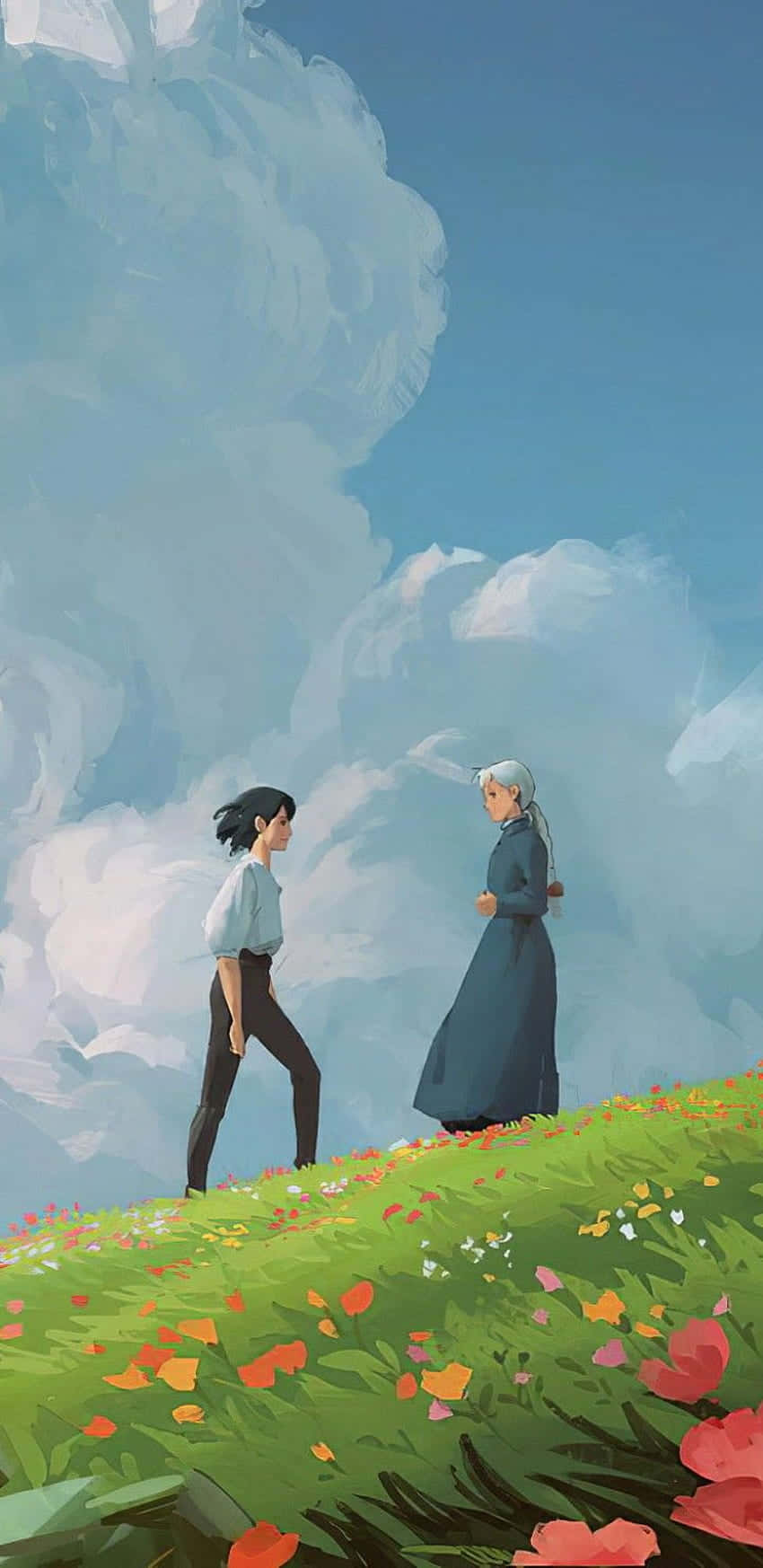 Howl și Sophie Telefon Studio Ghibli Fundal