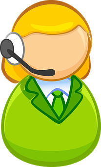Icon de desen animat pentru serviciul clienți Fundal