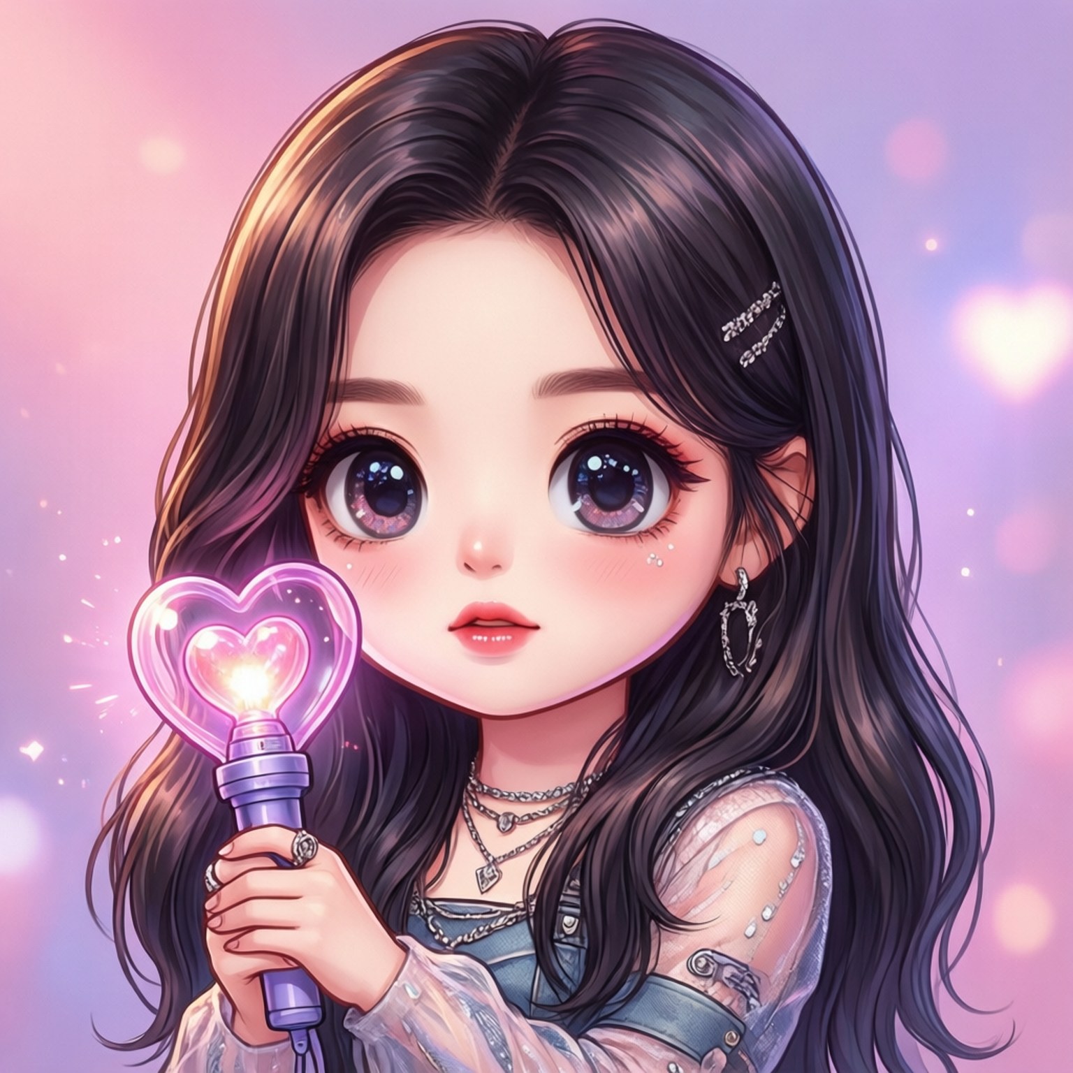 Idol Kpop Chibi Drăguț Fundal