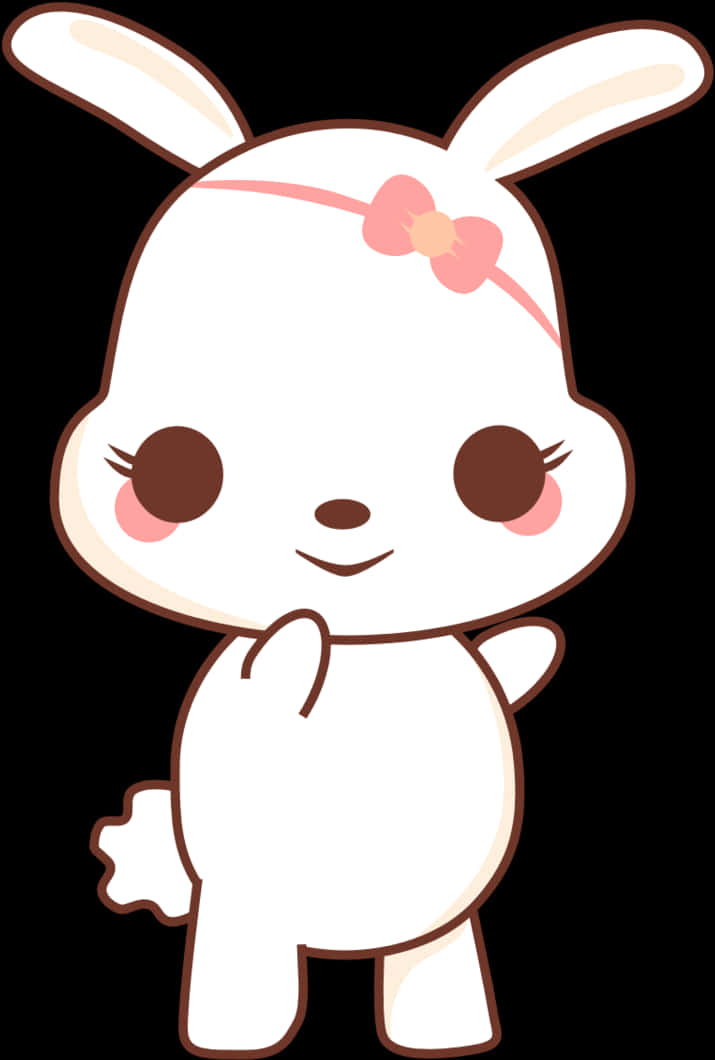 Iepuraș drăguț kawaii în stil cartoon Fundal