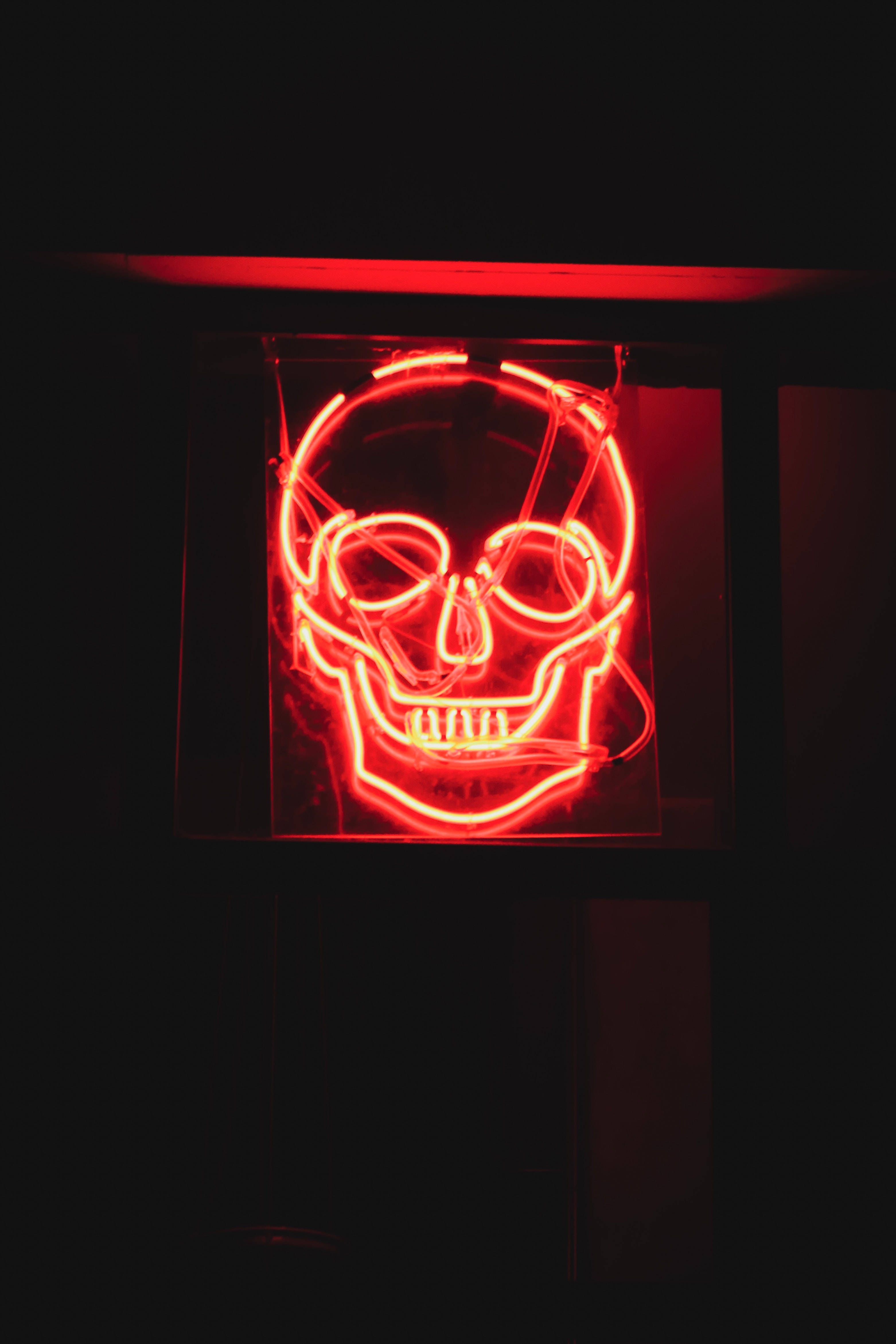 Iluminează-ți lumea cu un craniu neon Fundal