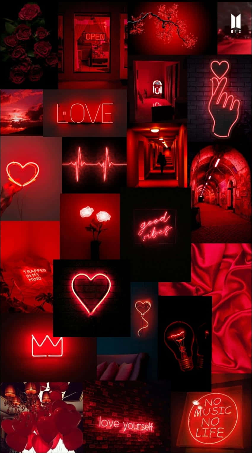 Iluminează-ți viața cu o estetică roșie neon Fundal