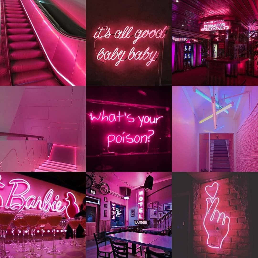 Iluminează-ți viața cu estetica neon roz Fundal