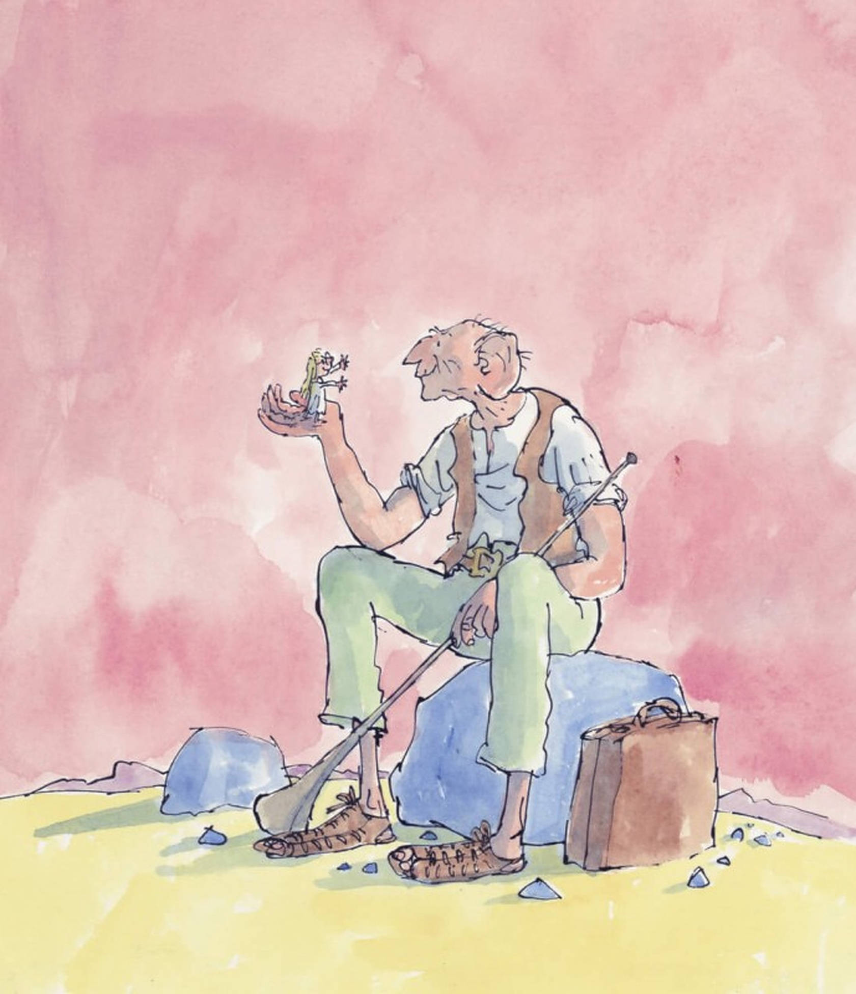 Ilustrația BFG Roz Fundal