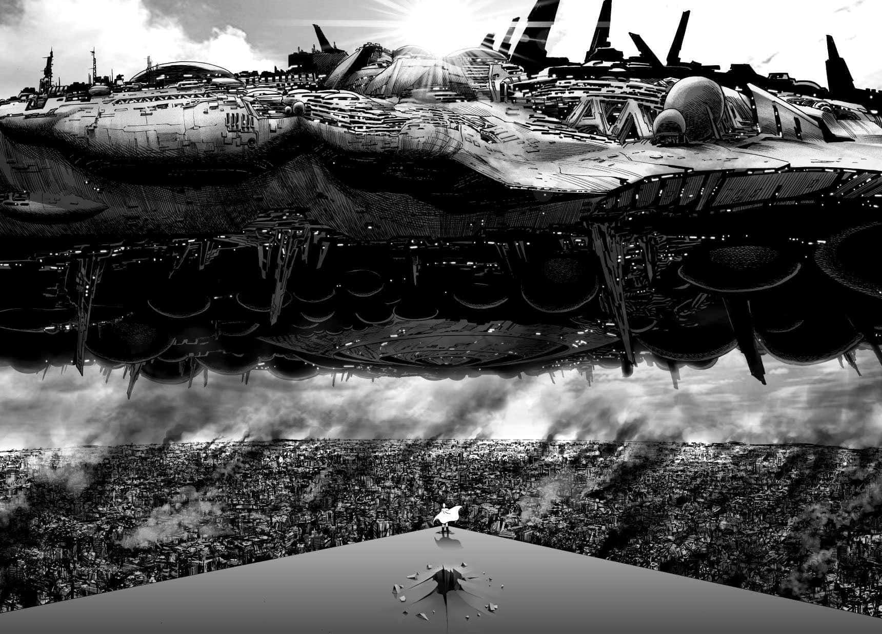 Ilustrație a unui panel manga Fundal