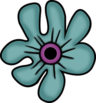 Ilustrație abstractă cu floare albastră — Flori Fundal