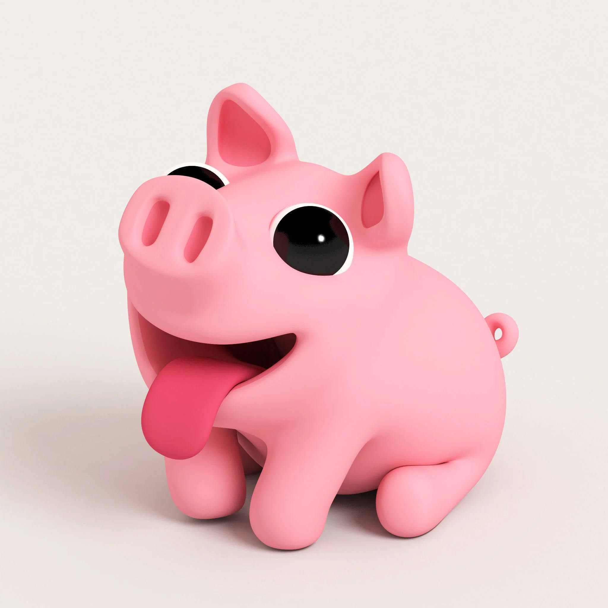 Ilustrație adorabilă 3D cu un porc Fundal