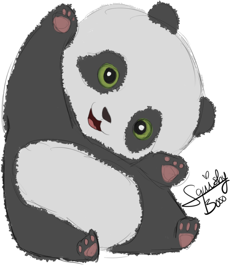 Ilustrație adorabilă cu panda cu ochi verzi Fundal