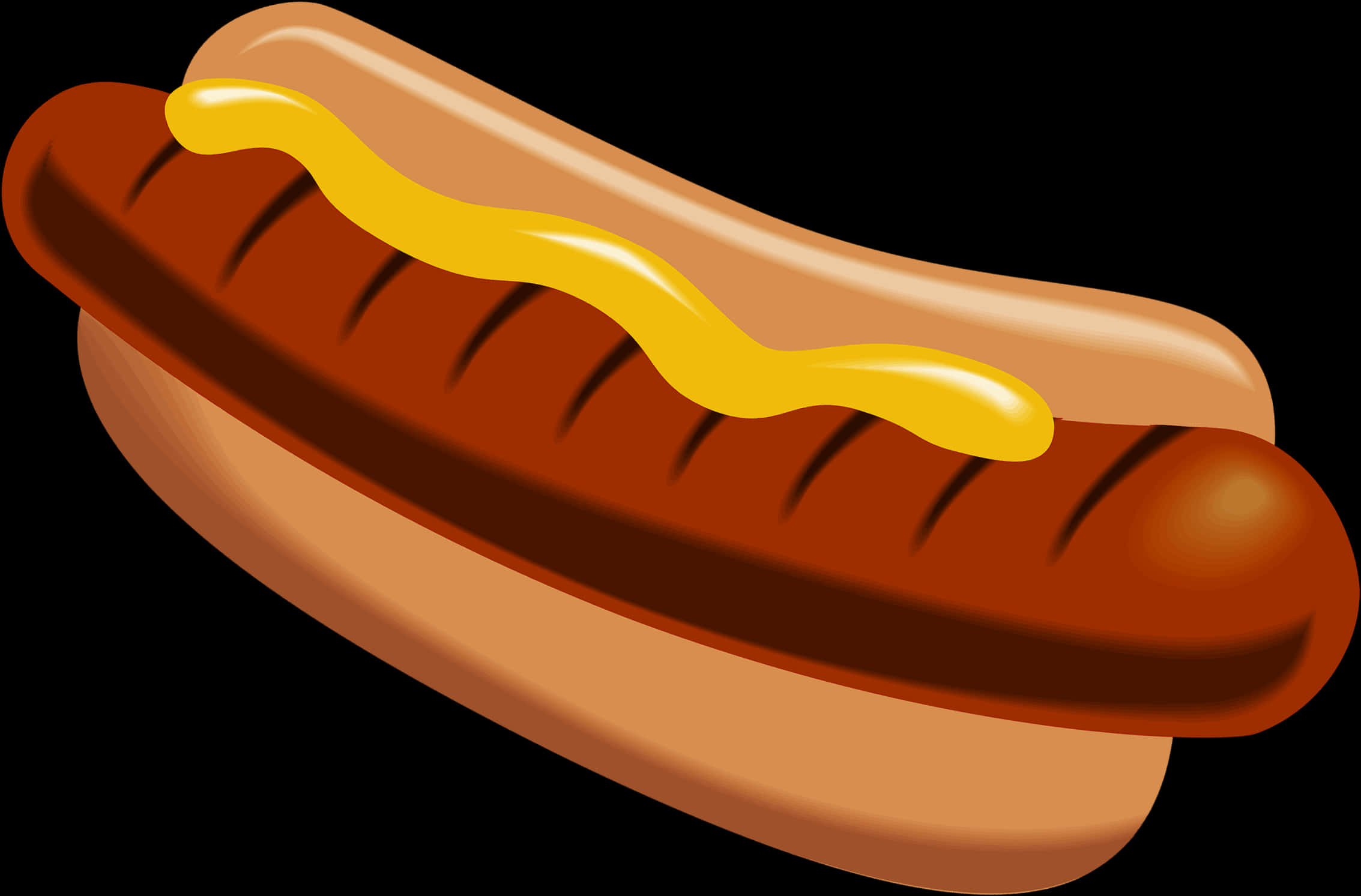 Ilustrație clasică de hot dog cu muștar Fundal