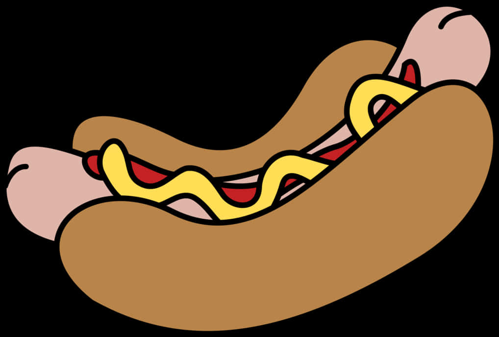 Ilustrație Clasică de Hot Dog în Stil Desen Animati Fundal