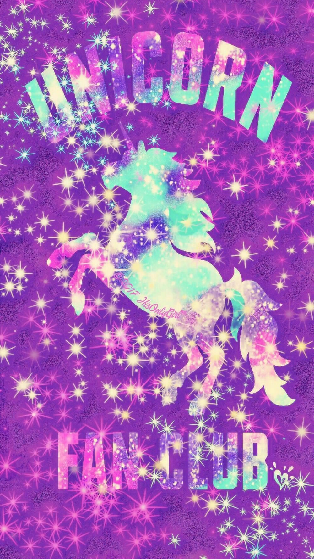 Ilustrație Clubul Fanilor Unicornului Galactic Strălucitor Fundal