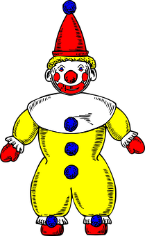 Ilustrație colorată de clown Fundal