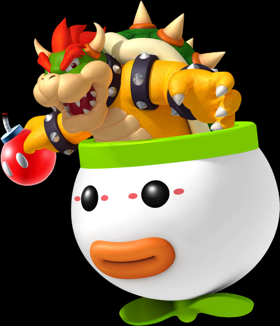 Ilustrație cu Bowser în Mașina de Clovn Fundal