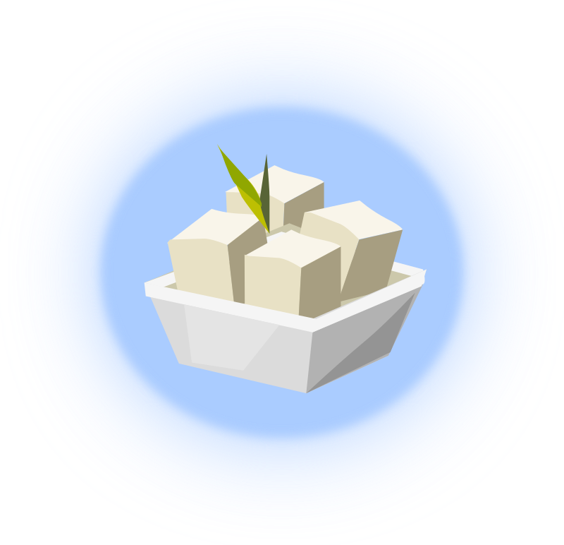 Ilustrație cu Cuburi de Tofu Proaspăt Fundal