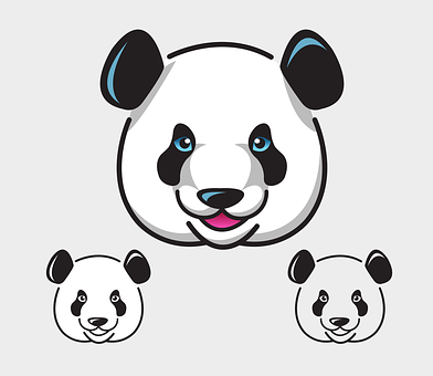 Ilustrație cu Fețe de Panda Stilizate Fundal