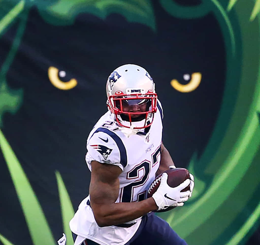 Ilustrație cu fundașul JC Jackson din New England Fundal