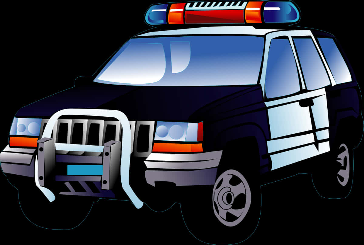 Ilustrație cu mașină de poliție SUV desen animat Fundal