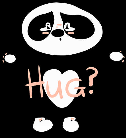 Ilustrație cu Panda Cerând o Îmbrățișare Fundal