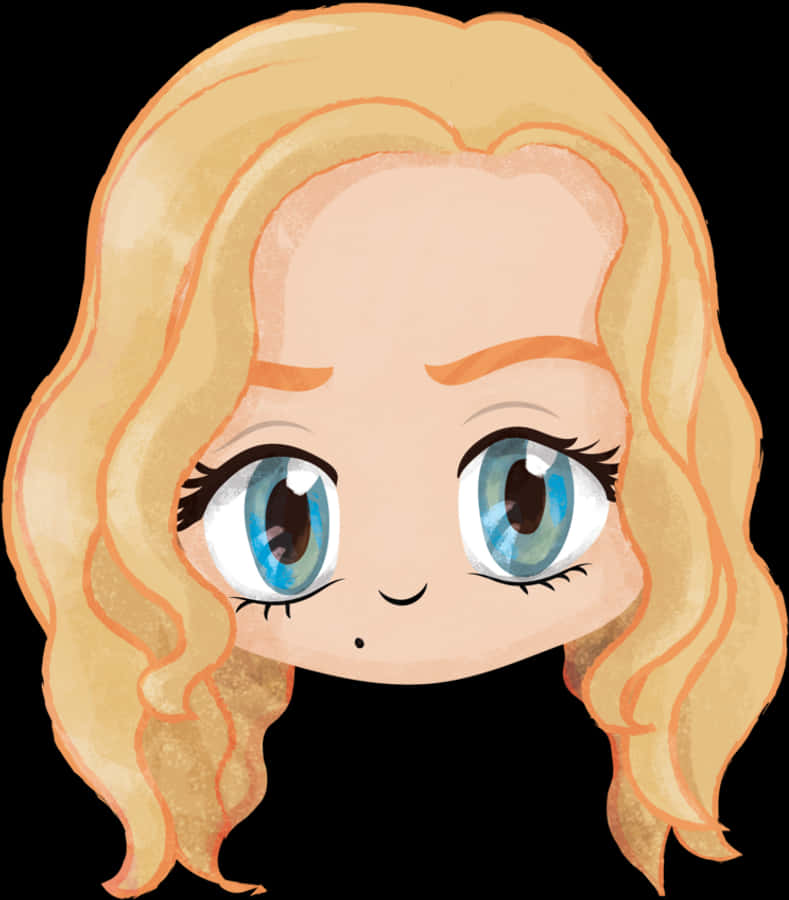 Ilustrație cu personaj blond în stil chibi Fundal
