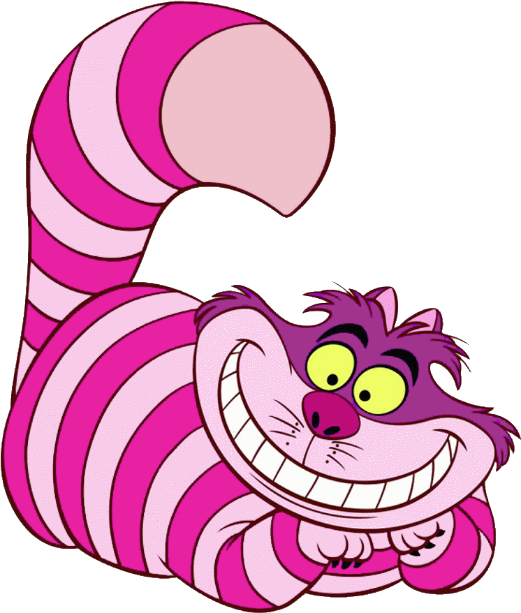 Ilustrație cu Pisica Cheshire zâmbind Fundal
