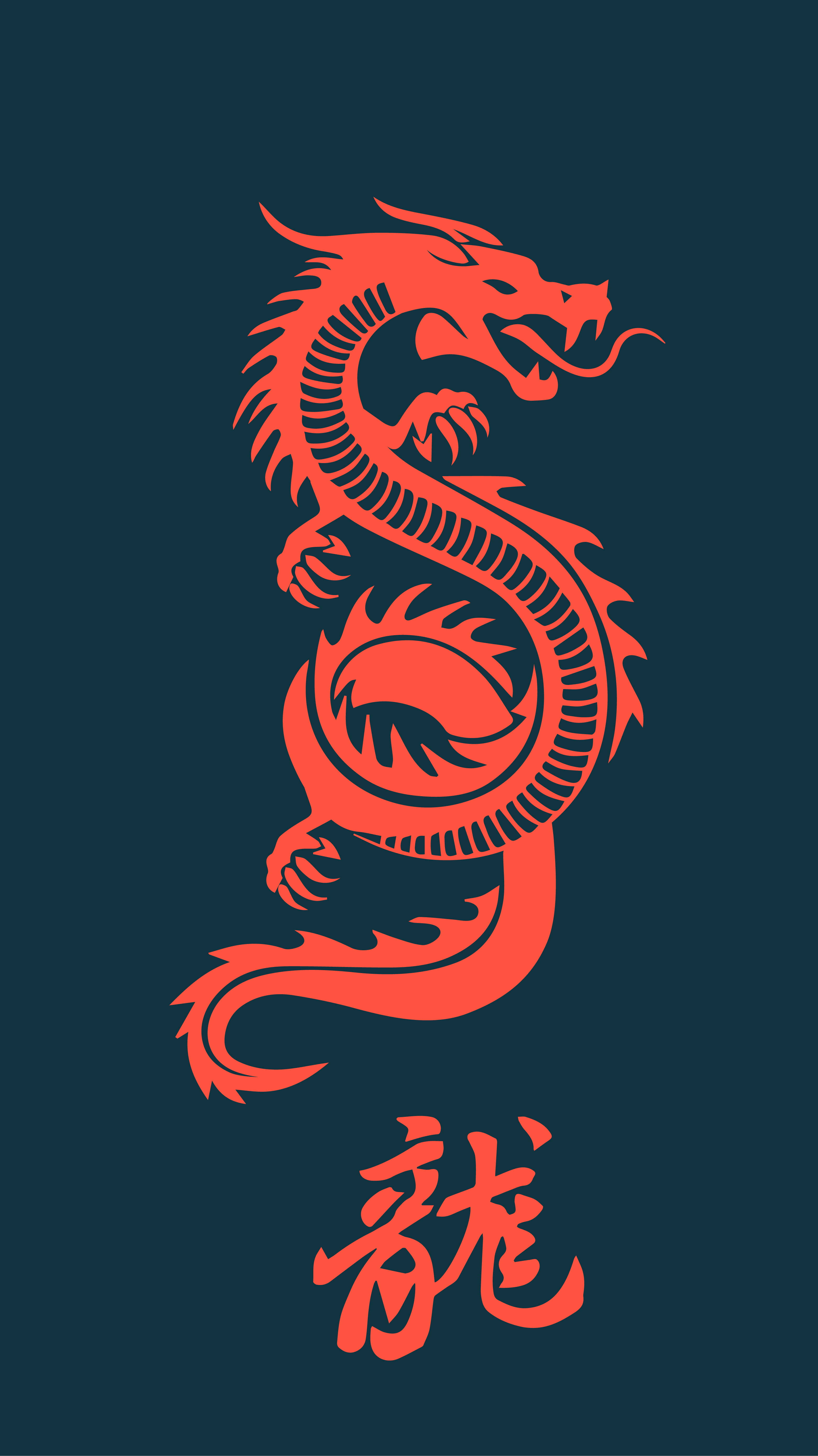 Ilustrație de artă cu dragon japonez mistic Fundal