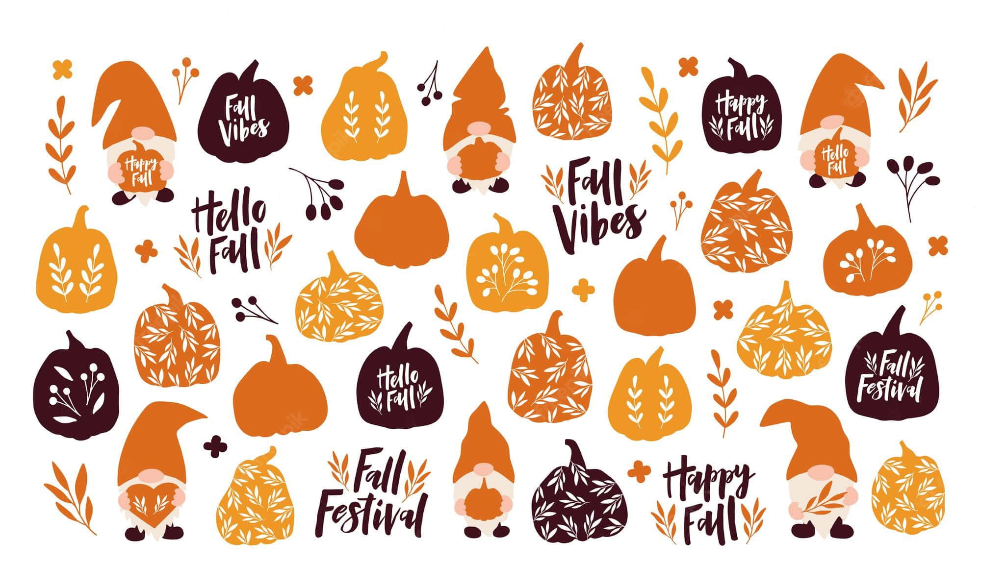 Ilustrație de Halloween cu modele drăguțe de toamnă Fundal